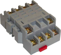 Square D - 14 Pins, 300 VAC, 10 Amp, Spade Relay Socket - DIN Rail Mount, Panel Mount, Screw Clamp Terminal - Exact Tool & Supply