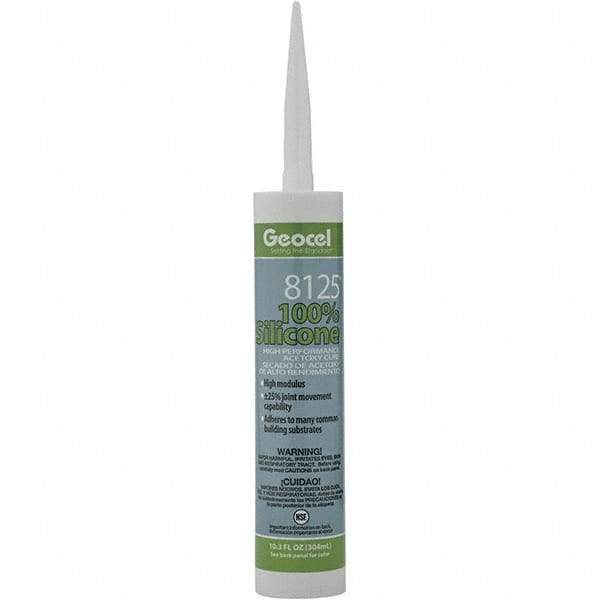 Geocel - 10.3 oz Tube White Silicone Cure Sealant - Outdoor - Exact Tool & Supply