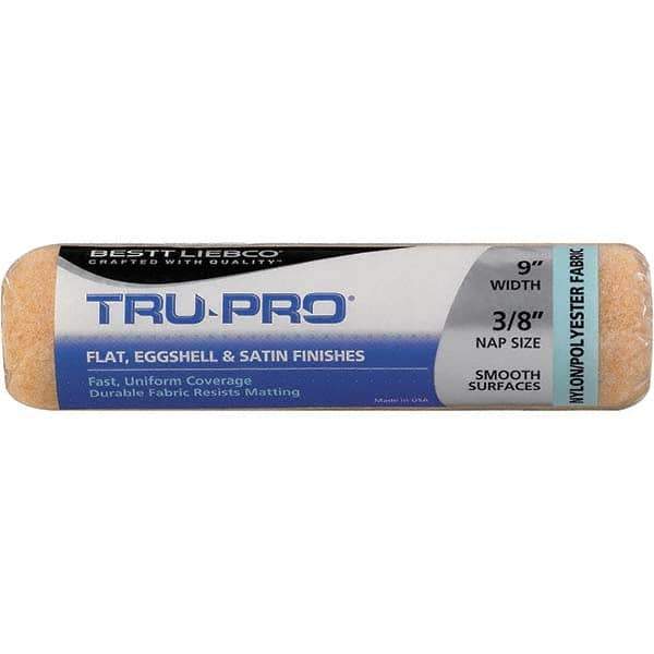 Bestt-Liebco - 3/8" Nap, 9" Wide Paint Roller Cover - Smooth Texture, Nylon & Polyester - Exact Tool & Supply