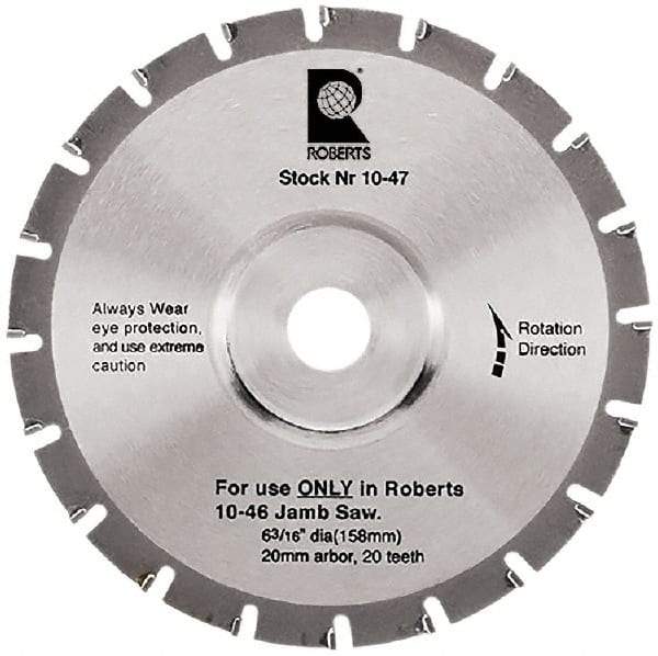 QEP - 6-3/16" Diam, 20mm Arbor Hole Diam, 20 Tooth Wet & Dry Cut Saw Blade - Tungsten Carbide-Tipped, Crosscut Action, Standard Round Arbor - Exact Tool & Supply