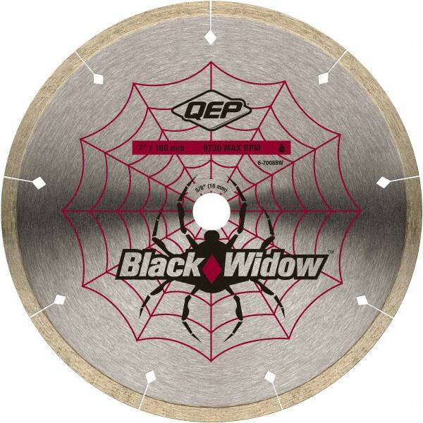 QEP - 7" Diam, 5/8" Arbor Hole Diam, Wet & Dry Cut Saw Blade - Diamond-Tipped, Smooth Action, Standard Round Arbor - Exact Tool & Supply