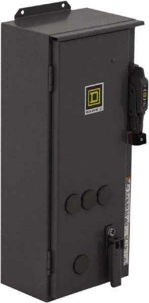 Square D - 3 Pole, 600 VAC, 18 Continuous Amp, 5 hp, Enclosed NEMA Combination Starter - NEMA 12, RoHS Compliant, 30 Amp Short Circuit Protection - Exact Tool & Supply
