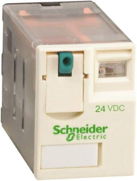 Schneider Electric - 1,500 VA Power Rating, Electromechanical Plug-in General Purpose Relay - 3 Amp at 250 VAC & 28 VDC, 6 at 250/277 VAC & 28 VDC, 8 Amp at 30 VDC, 4CO, 24 VDC - Exact Tool & Supply