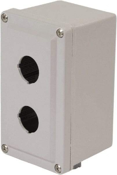 Square D - 2 Hole, 30mm Hole Diameter, Plastic Pushbutton Switch Enclosure - 1, 3, 4, 12, 4X NEMA Rated - Exact Tool & Supply