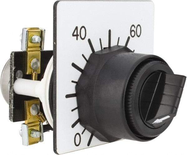 Square D - 5,000 Ohm, 30mm, 300 VAC Potentiometer - 2 Watts, Nonilluminated, Knob Operated, NEMA 4, 13 - Exact Tool & Supply