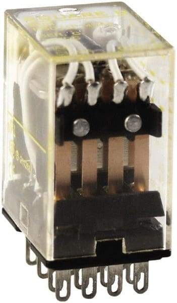Square D - Electromechanical Plug-in General Purpose Relay - 5 Amp at 240 VAC, 4PDT, 24 VDC - Exact Tool & Supply