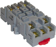 Square D - 11 Pins, 600 VAC, 15 Amp, Spade Relay Socket - DIN Rail Mount, Panel Mount, Screw Clamp Terminal - Exact Tool & Supply
