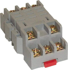 Square D - 11 Pins, 300 VAC, 10 Amp, Spade Relay Socket - DIN Rail Mount, Panel Mount, Screw Clamp Terminal - Exact Tool & Supply