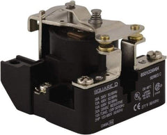 Square D - 2 hp, 10 VA Power Rating, Electromechanical Screw Clamp General Purpose Relay - 10 Amp at 600 V & 40 Amp at 277 VAC, SPST, 120 VAC at 50/60 Hz, 63.6mm Wide x 50.3mm High x 63.2mm Deep - Exact Tool & Supply