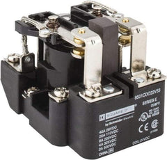 Square D - 10 VA Power Rating, Electromechanical Screw Clamp General Purpose Relay - 10 Amp at 110 V & 4 Amp at 220 V, DPDT, 24 VDC, 63.6mm Wide x 58.8mm High x 79.4mm Deep - Exact Tool & Supply