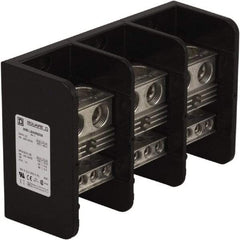 Square D - 3 Poles, 620 (Aluminium), 760 (Copper) Amp, Phenolic Power Distribution Block - 600 VAC, 2 Primary Connection - Exact Tool & Supply