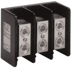 Square D - 3 Poles, 340 (Aluminium), 420 (Copper) Amp, Phenolic Power Distribution Block - 600 VAC, 1 Primary Connection - Exact Tool & Supply