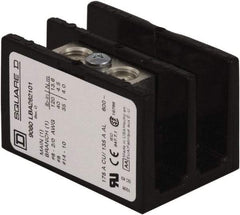 Square D - 2 Poles, 135 (Aluminium), 175 (Copper) Amp, Phenolic Power Distribution Block - 600 VAC, 1 Primary Connection - Exact Tool & Supply
