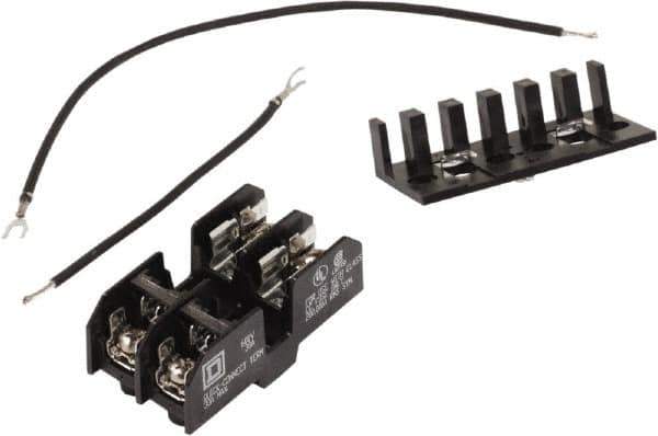 Square D - 2 Pole, 120 Volt, Fuse Block - 13/32 Inch Diameter x 1-1/2 Inch Fuse Length - Exact Tool & Supply