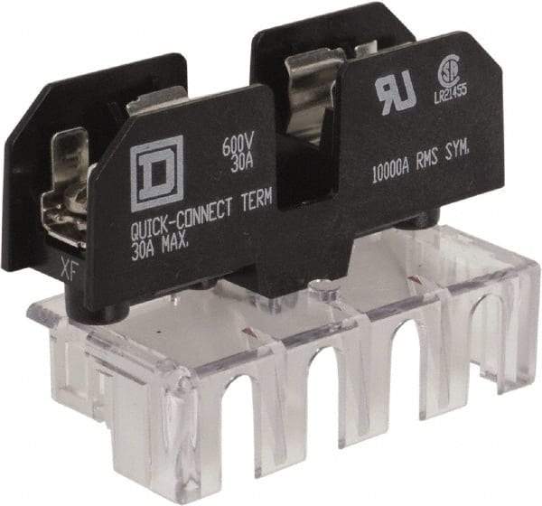 Square D - 1 Pole, 120 Volt, Fuse Block - 1/4 Inch Diameter x 1-1/4 Inch Fuse Length - Exact Tool & Supply