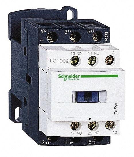 Schneider Electric - 3 Pole, 24 Coil VAC at 50/60 Hz, 25 Amp at 440 VAC and 9 Amp at 440 VAC, Nonreversible IEC Contactor - 1 Phase hp: 0.5 at 115 VAC, 1 at 230/240 VAC, 3 Phase hp: 2 at 200/208 VAC, 2 at 230/240 VAC, 5 at 460/480 VAC, 7.5 at 575/600 VAC - Exact Tool & Supply