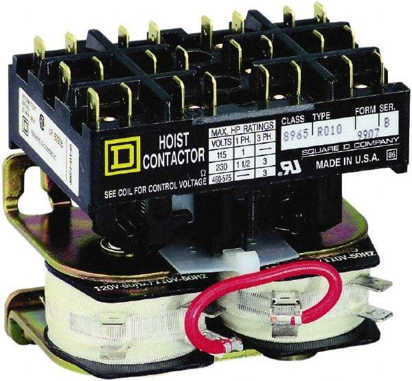 Square D - 3 Pole, 24 Coil VAC at 60 Hz, Reversible Definite Purpose Contactor - Phase 1 and Phase 3 Hp: 1 at 115 VAC, 1.5 at 230 VAC, 3 at 230 VAC, 3 at 460 VAC, 3 at 575 VAC, CSA, RoHS Compliant, UL Listed - Exact Tool & Supply