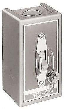 Square D - 2 Poles, 30 Amp, NEMA, Enclosed Toggle Manual Motor Starter - 1 hp at 90 VDC, 1-1/2 hp at 230 VDC, 2 hp at 115 VAC, 2 hp at 115 VDC, 2 hp at 230 VAC, 3 hp at 460 VAC & 3 hp at 575 VAC, CE, CSA, NEMA 1 & UL Listed - Exact Tool & Supply