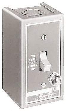 Square D - 2 Poles, 16 Amp, NEMA, Enclosed Toggle Manual Motor Starter - 1 hp at 115 VAC, 1 hp at 230 VAC, 1 hp at 277 VAC, 3/4 hp at 115 VDC & 3/4 hp at 230 VDC, CE, CSA, NEMA 1 & UL Listed - Exact Tool & Supply