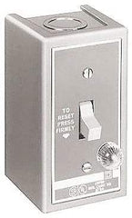 Square D - 2 Poles, 16 Amp, NEMA, Enclosed Toggle Manual Motor Starter - 1 hp at 115 VAC, 1 hp at 230 VAC, 1 hp at 277 VAC, 3/4 hp at 115 VDC & 3/4 hp at 230 VDC, CE, CSA, NEMA 1 & UL Listed - Exact Tool & Supply