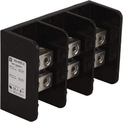 Square D - 3 Poles, 500 (Aluminium), 620 (Copper) Amp, Phenolic Power Distribution Block - 600 VAC, 2 Primary Connection - Exact Tool & Supply