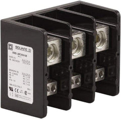 Square D - 3 Poles, 380 (Copper) Amp, Phenolic Power Distribution Block - 600 VAC, 1 Primary Connection - Exact Tool & Supply