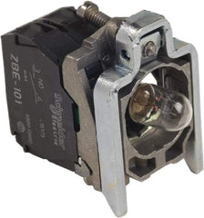 Schneider Electric - Pushbutton Switch Mounting Collar with Contact Block & Light Module - BA 9s Lamp - Exact Tool & Supply