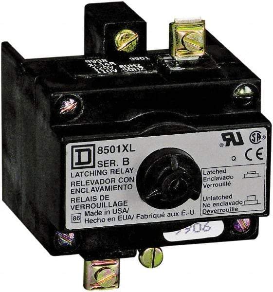 Square D - 110 VAC at 50 Hz, 120 VAC at 60 Hz, Relay Latch Attachment - 8 Inch Long x 5 Inch Wide x 4 Inch High, For Use with Square D - Exact Tool & Supply