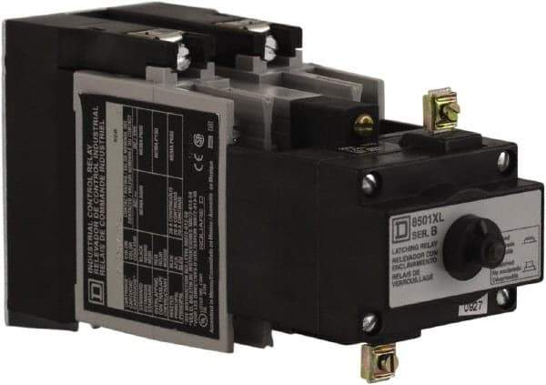 Square D - Electromechanical Screw Clamp General Purpose Relay - 10 Amp at 600 VAC, 4NO, 110 VAC at 50 Hz & 120 VAC at 60 Hz - Exact Tool & Supply