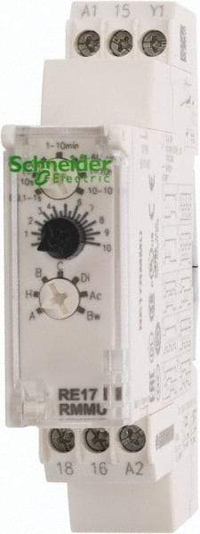 Schneider Electric - 100 hr Delay, Multiple Range SPDT Time Delay Relay - 8 Contact Amp, 24 to 240 VAC/VDC, Selector Switch - Exact Tool & Supply