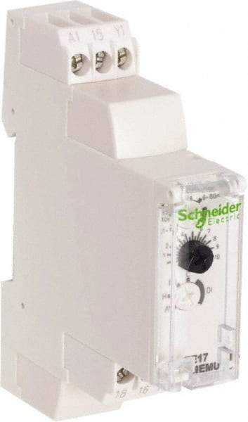 Schneider Electric - 10 hr Delay, Multiple Range SPDT Time Delay Relay - 8 Contact Amp, 24 to 240 VAC/VDC, Selector Switch - Exact Tool & Supply