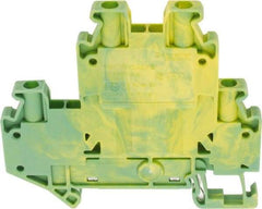 Schneider Electric - 1 Pole, 1,000 Volt, -40 to 266°F, DIN Rail Mount, Polyamide Grounding Terminal Block - 4 Contacts, 26 to 12 AWG Compatibility, 65mm High - Exact Tool & Supply