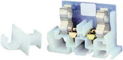 Square D - 600 VAC, 30 Amp, -40 to 275°F, DIN Rail Mount, Nylon Fused Terminal Block - 2 Contacts, Zinc Plated Steel, 18 to 10 AWG Compatibility, 2.33 Inch High x 2.19 Inch Deep - Exact Tool & Supply