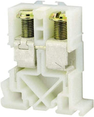 Square D - 600 VAC, 170 Amp, -40 to 275°F, DIN Rail Mount, Nylon Standard Terminal Block - 2 Contacts, Tin Plated Steel, 12 to 1/0 AWG Compatibility, 2.71 Inch High x 2.12 Inch Deep - Exact Tool & Supply