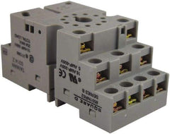 Square D - 11 Pins, 300 VAC, 10 Amp (CSA) and 16 Amp (UL), Square Relay Socket - DIN Rail Mount, Panel Mount, 2 Tiers, Screw Terminal - Exact Tool & Supply