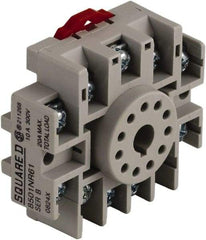 Square D - 11 Pins, 300 VAC, 10 Amp (CSA) and 15 Amp (UL), Octal Relay Socket - DIN Rail Mount, Panel Mount, 1 Tier, Screw Terminal - Exact Tool & Supply
