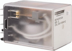Square D - 11 Pins, 1 hp at 277 Volt & 1/3 hp at 120 Volt, 3 VA Power Rating, Square Electromechanical Plug-in General Purpose Relay - 10 Amp at 250 VAC, 3PDT, 240 VAC at 50/60 Hz, 34.9mm Wide x 50mm High x 35.4mm Deep - Exact Tool & Supply
