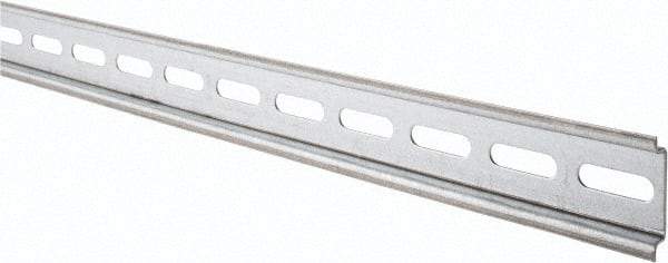 Schneider Electric - 2m Long x 0.3 Inch Wide x 1.4 Inch High x Steel DIN Rail - 0.04 Inch Thick - Exact Tool & Supply