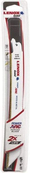 Lenox - 8" Long x 3/4" Thick, Bi-Metal Reciprocating Saw Blade - Tapered Profile, 10 TPI, Toothed Edge, Universal Shank - Exact Tool & Supply