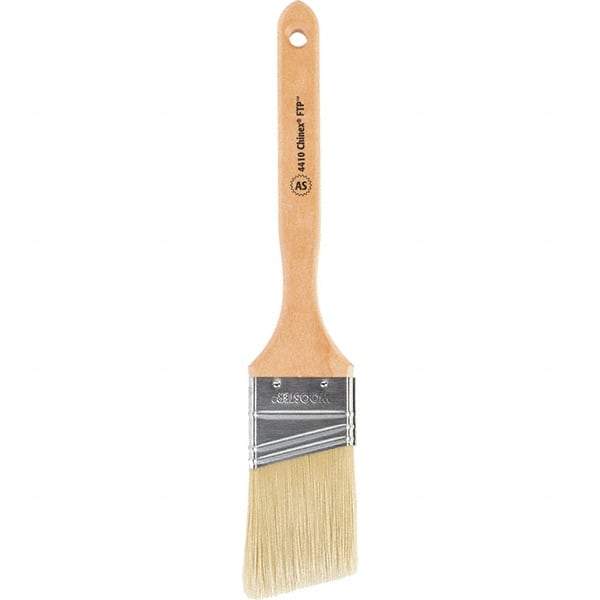 Wooster Brush - 2" Angled Synthetic Sash Brush - 2-11/16" Bristle Length, 7-7/8" Maple Fluted Handle - Exact Tool & Supply