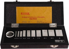 SPI - 10 Piece, 2.5 to 25mm, Grade 0, Steel Gage Block Set - Rectangular, 0.00014mm Tolerance - Exact Tool & Supply