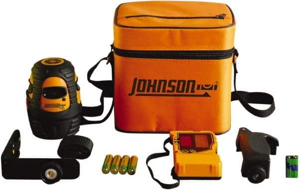 Johnson Level & Tool - 1 Beam 200' (Interior) 300' (Exterior) Max Range Self Leveling Line Laser - Red Beam, 1/8" at 50' Accuracy, 3-3/4" Long, Battery Included - Exact Tool & Supply