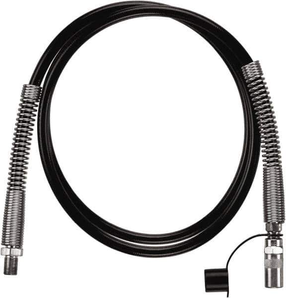DeWALT - 3-1/2' Long, 10,000 psi Operating Pressure, Rubber Grease Gun Hose - 1/8 NPT, 689 bar Burst Pressure - Exact Tool & Supply