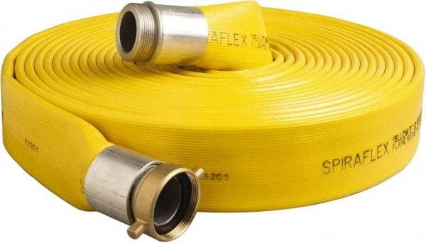 Alliance Hose & Rubber - 6" ID x 6.48 OD, 150 Working psi, Yellow Pliovic Hose, Lays Flat - 50' Long, -10 to 150°F - Exact Tool & Supply