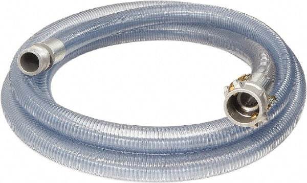 Alliance Hose & Rubber - 4" Inside x 4-1/2" Outside Diam, Food & Beverage Hose - 16" Bend Radius, Clear, 20' Long, 55 Max psi, 29 Vacuum Rating - Exact Tool & Supply