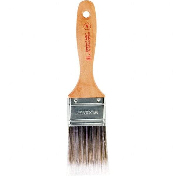 Wooster Brush - 2" Flat Nylon/Polyester Varnish Brush - 2-11/16" Bristle Length, 6-1/2" Maple Beavertail Handle - Exact Tool & Supply