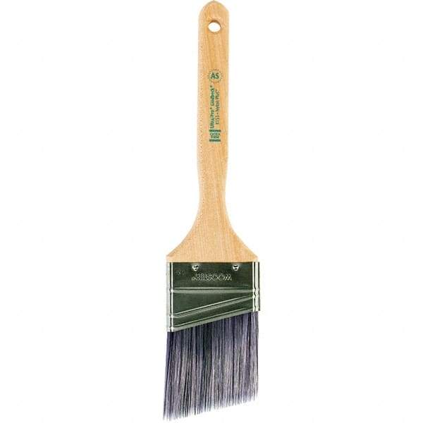 Wooster Brush - 2-1/2" Angled Synthetic Sash Brush - 2-15/16" Bristle Length, 7.88" Maple Fluted Handle - Exact Tool & Supply