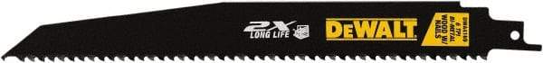 DeWALT - 9" Long x 1" Thick, High Speed Steel Reciprocating Saw Blade - Tapered Profile, 6 TPI, Toothed Edge, Universal Shank - Exact Tool & Supply