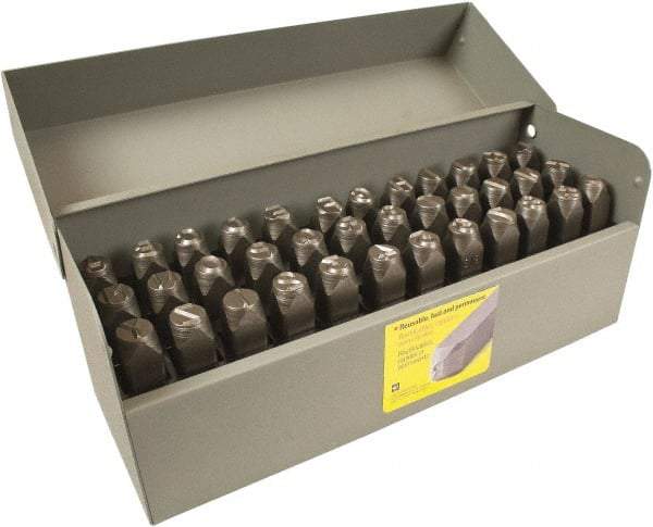 C.H. Hanson - 36 Piece, 1/8" Character Steel Stamp Set - Letters & Figures, Low Stress Round Face Full - Exact Tool & Supply