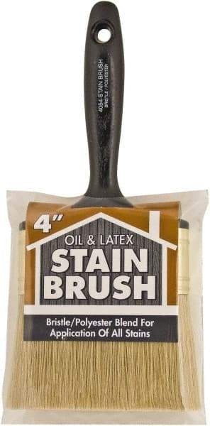 Wooster Brush - 4" Flat Synthetic Utility Paint Brush - 2-11/16" Bristle Length, 5-3/4" Plastic Beavertail Handle - Exact Tool & Supply